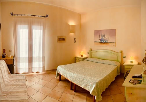 Vista letto Camera del Mirto